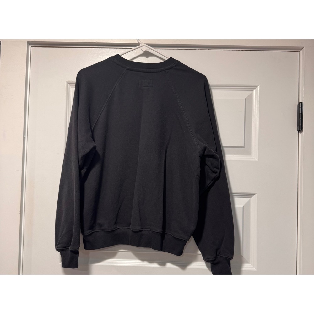 American Eagle Womens Sunflower Graphic Sweatshirt Washed Black Raglan - Picture 5 of 9